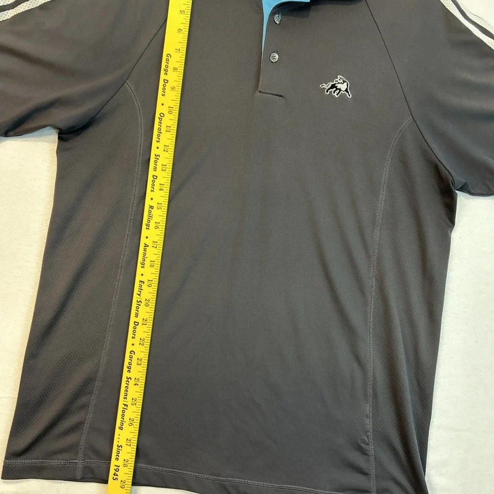 Adidas Mens Golf Polo Shirt Medium The Bull Jack Nicklaus Gray ClimaCool Polo